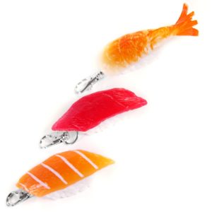 Sushi Charm Ktactical Trio Salmon Tuna Shrimp sushi gun mount keychain 1-min