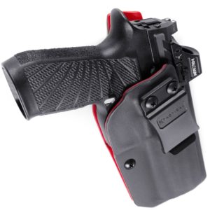 1911 Full Rail OWB Red Kydex Open Carry Retention Holster Right Fits STI 2011 