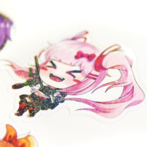 Ktactical anime kawaii chibi stickers cute waterproof glitter sparkle stickers kawaii guns gun ar 3-min