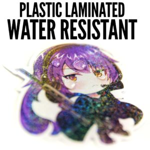 Ktactical anime kawaii chibi stickers cute waterproof glitter sparkle stickers kawaii guns gun ar 5-min