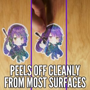 Ktactical anime kawaii chibi stickers cute waterproof glitter sparkle stickers kawaii guns gun ar 6-min