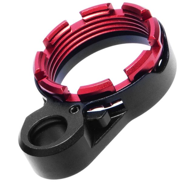 Fortis K2 Red Locking Castle Nut KTactical anodized buffer red (1)-min