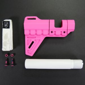Ktactical Yandere Pink AR15 pistol brace kit pistol buffer tube fin brace strap cerakote white pink 1-min