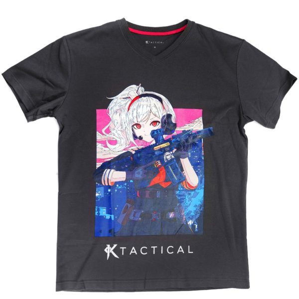 RED Ktactical shirt anime girl gun ar15 tactical kawaii ccw cotton 0cc-min