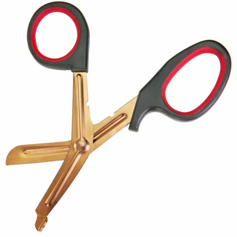 Red Handle & Blade Tactical Medical Shears - 5.5" EMT Scissors For First Aid & Trauma