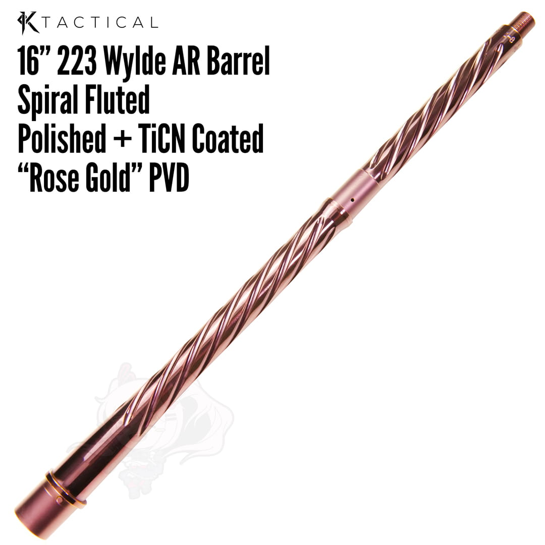 和楽器 Rose&Cat 16″ 223 Wylde AR15 Barrel TiCN “Rose Gold” Coated Spiral Fluted