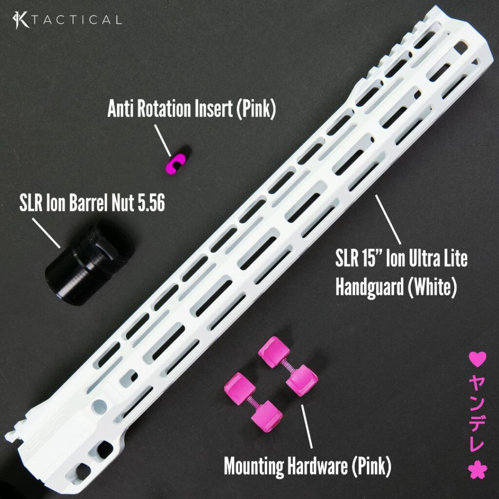 SLR Rifleworks 15″ ION Ultra Lite M-LOK Handguard for AR15 YANDERE PINK ...